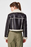 Biker-style Coated Leather Jacket