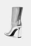 Metallic Heeled Ankle Boots