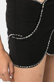 Rhinestone Scalloped Trim Skirt